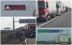 Cozi infernale pe autostrada Nădlac! TIR-uri întinse pe 15 km

