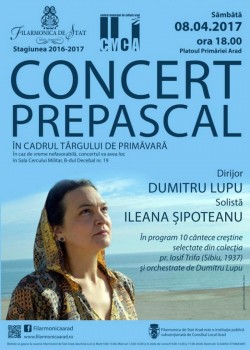 Concert PREPASCAL al Filarmonicii Arad pe Platoul Primăriei