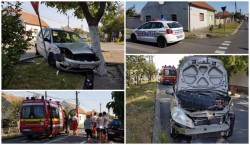 Accident violent în intersecţia buclucaşă din cartierul Bujac (Galerie FOTO)