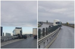 Accident de circulaţie la ieşirea de pe Autostrada Arad- Timişoara!