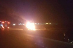Cap Tractor în flăcări pe DN79, între Zimand şi Zimand Cuz