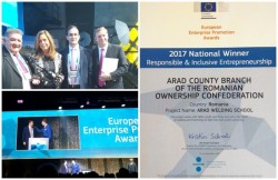 Şcoala de sudori  din Arad a reprezentat România la Premiile UE pentru promovarea antreprenoriatului 
