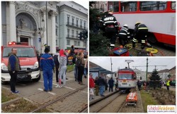 Incident îngrozitor în centrul Aradului. O fetiţă de 12 ani care a traversat neregulamentar, a ajuns sub roţile unui tramvai