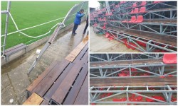 Pagube consistente pe „Motorul” după derby: stadionul a rămas fără 700 de scaune și 16 metri de gard
