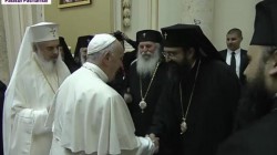 Papa Francisc a ajuns la Palatul Patriarhiei