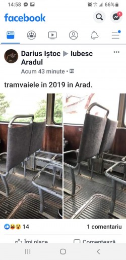 Fake news - Primăria Arad dezminte existenţa în circulaţie a unor tramvaie cu scaune descompletate 