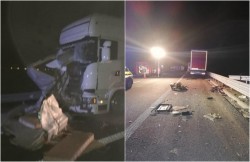 Tragedie pe Autostrada A1 Lugoj-Deva! Doi bărbați au fost loviți mortal de un TIR în timp ce reparau o mașină
