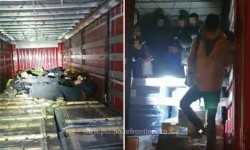 Douăzeci şi unu de cetăţeni din Irak, Egipt și Siria, ascunşi  într-un camion încărcat cu piese auto, depistați la Nădlac II