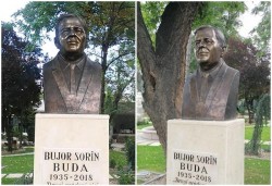 Bustul lui Buda Bujor a fost amplasat în parcul care-i poartă numele