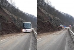 Până luni 8 februarie, circulația pe DN 7 (Toc –Săvârșin) se va desfășura dirijat în urma alunăcării de teren