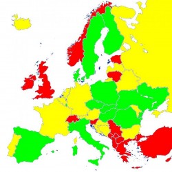 Noua listă a țărilor cu risc epidemiologic. Bulgaria și Franța intră în zona galbenă