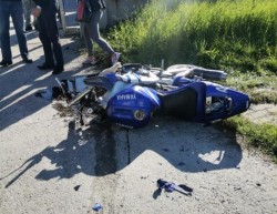 Accident rutier între un autoturism și o motocicletă pe strada Eminescu din municipiul Arad