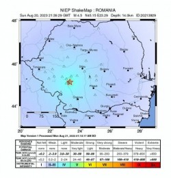 România s-a cutremurat din nou azi noapte