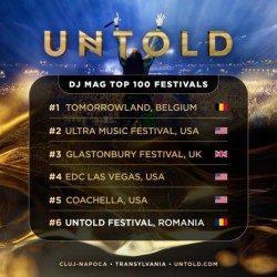 UNTOLD se află în top 3 festivaluri din Europa și pe locul 6 din lume în Top 100 Festivals