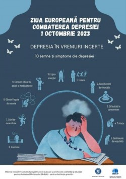 Ziua Europeană pentru Combaterea Depresiei-1 octombrie 2023. Depresia în vremuri incerte