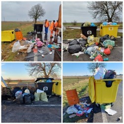 Mormane de gunoi aruncate de nesimțiți pe marginea șoselei între Arad și Timișoara
