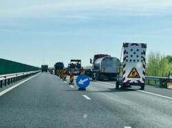 Restricții de viteză pe autostrada A1 cauzate de lucrări de reparații la carosabil

